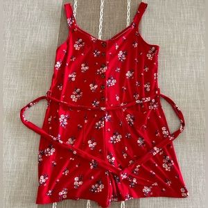 Short red romper